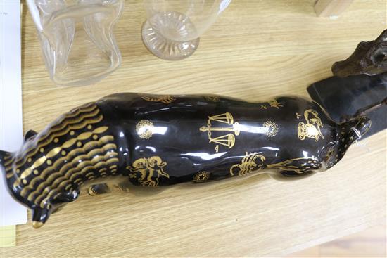 A Wedgwood Barlaston Zodiac black bull height 15cm width 35cm